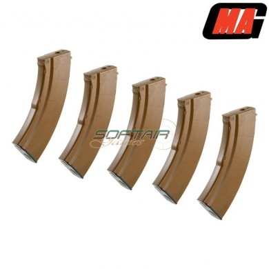 Set 5 mid-caps magazines bakelite 100bb polymer for akm aeg mag (mag-007)