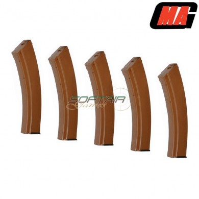 Set 5 mid-caps magazines bakelite 140bb long polymer for ak74 aeg mag (mag-009)