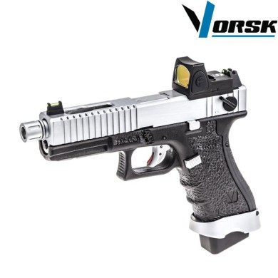 Pistola a gas gbb eu18 black/chrome + BDS vorsk (vk-vgp-01-23-bds)