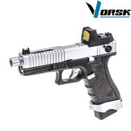 Pistola a gas gbb eu18 black/chrome + BDS vorsk (vk-vgp-01-23-bds)