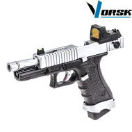 Pistola a gas gbb eu18 black/chrome + BDS vorsk (vk-vgp-01-23-bds)