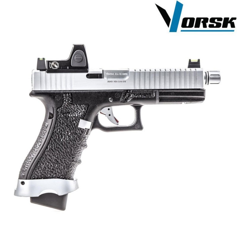 Pistola a gas gbb eu18 black/chrome + BDS vorsk (vk-vgp-01-23-bds)