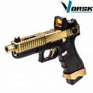 Pistola a gas gbb eu18 black/gold + BDS vorsk (vk-vgp-01-27-bds)
