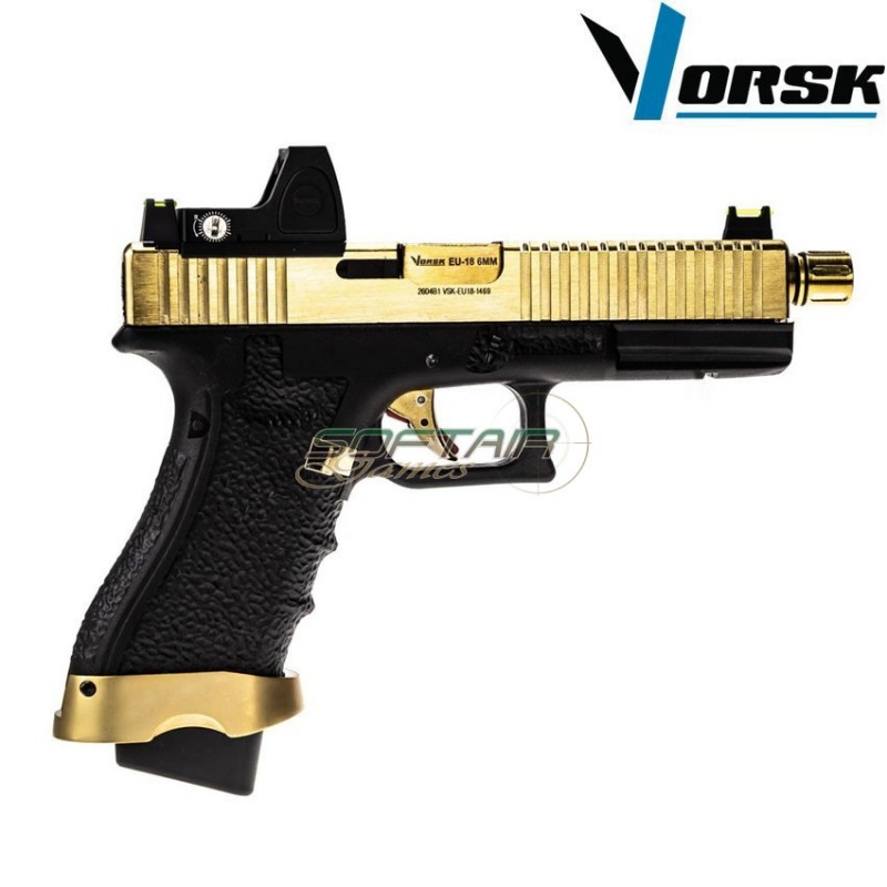 Pistola a gas gbb eu18 black/gold + BDS vorsk (vk-vgp-01-27-bds)