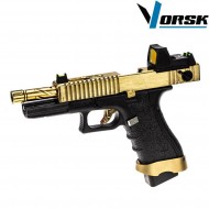Pistola a gas gbb eu18 black/gold + BDS vorsk (vk-vgp-01-27-bds)