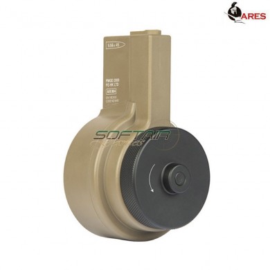 Caricatore manuale drum 2150 colpi per m4 dark earth ares (ar-mag044)