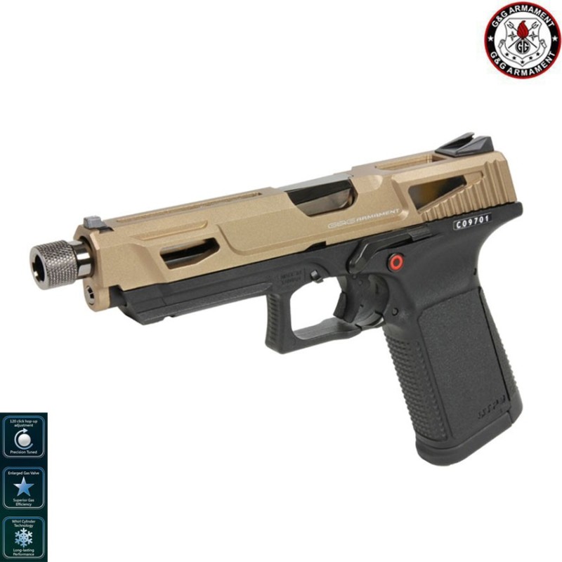Pistola A Gas Gtp9 MS DST black/bronze metal slide G&g (gg-gtp9msdst)