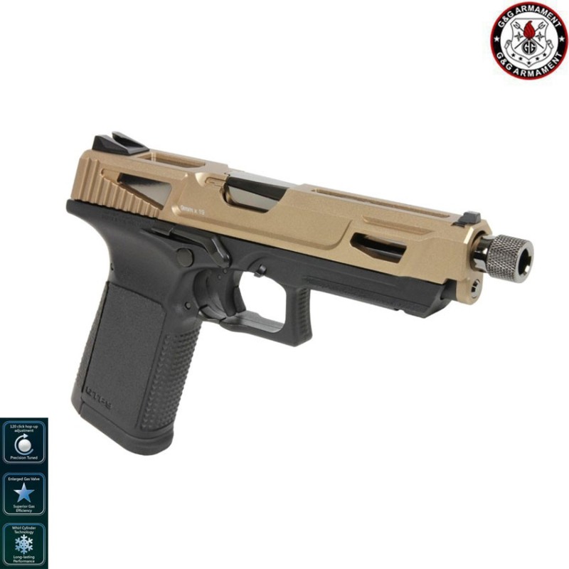 Pistola A Gas Gtp9 MS DST black/bronze metal slide G&g (gg-gtp9msdst)