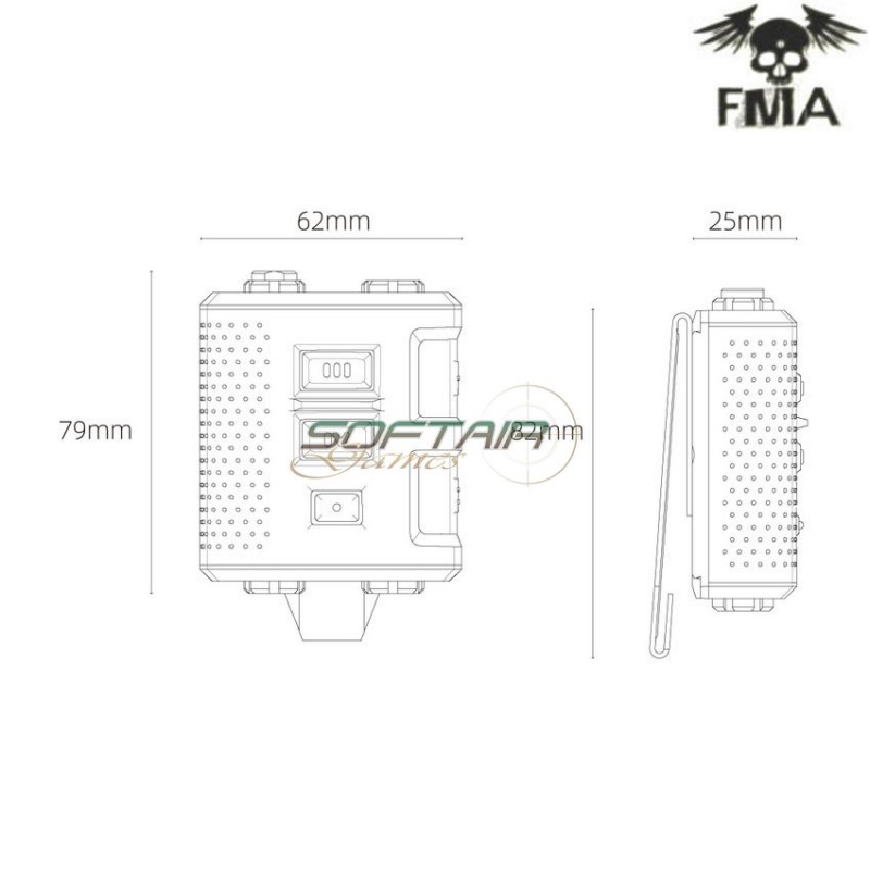 Fcs amp v60 ptt kit comtac3 black fma (fma-tb-fcs-012-bk)