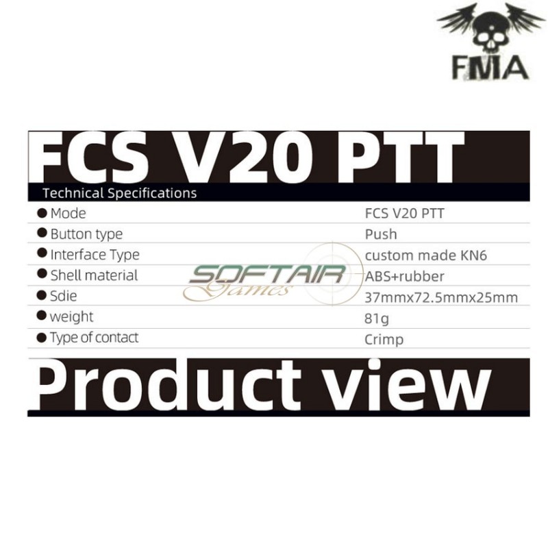 Fcs amp v20 ptt kit comtac3 KENWOOD dark earth fma (fma-tb-fcs-013-de-k)