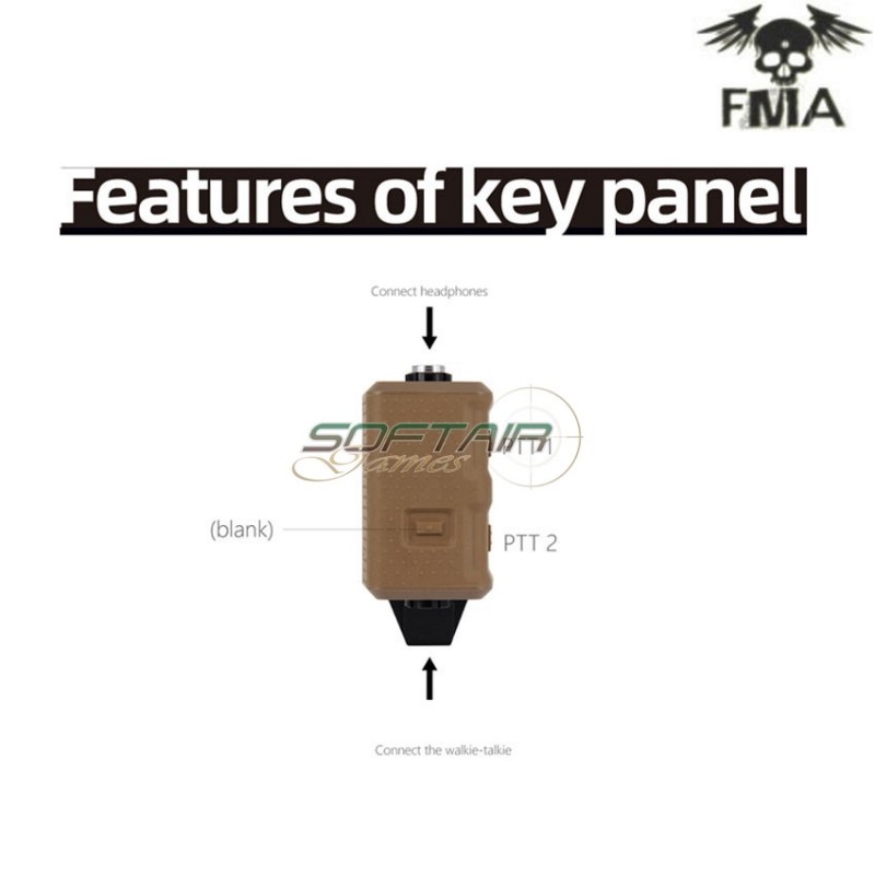 Fcs amp v20 ptt kit comtac3 KENWOOD dark earth fma (fma-tb-fcs-013-de-k)