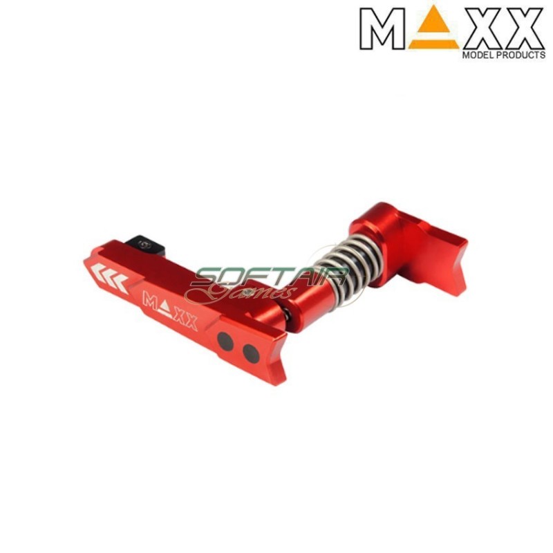 CNC aluminum advanced magazine release m4 STYLE A red maxx model (mx-mar001sar)