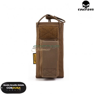Single 5.56 & Pistol Open Top Magazine Pouch coyote brown emerson (em6361cb)