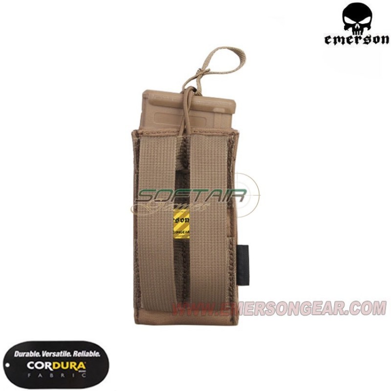 Single 5.56 & Pistol Open Top Magazine Pouch coyote brown emerson (em6361cb)