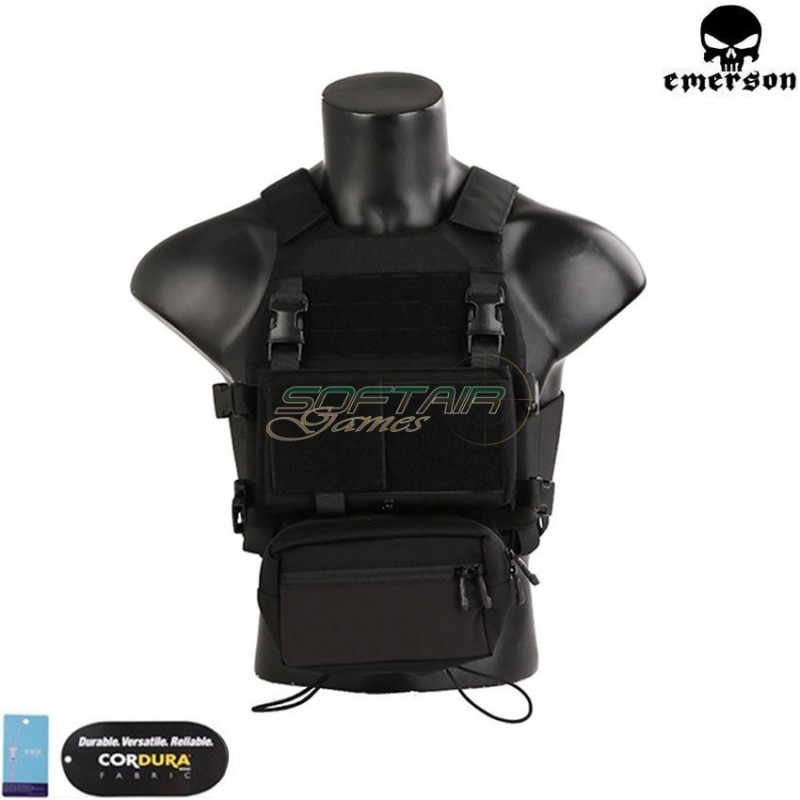 Vest fcs style black c/mk chest rig set emerson (em7407b)