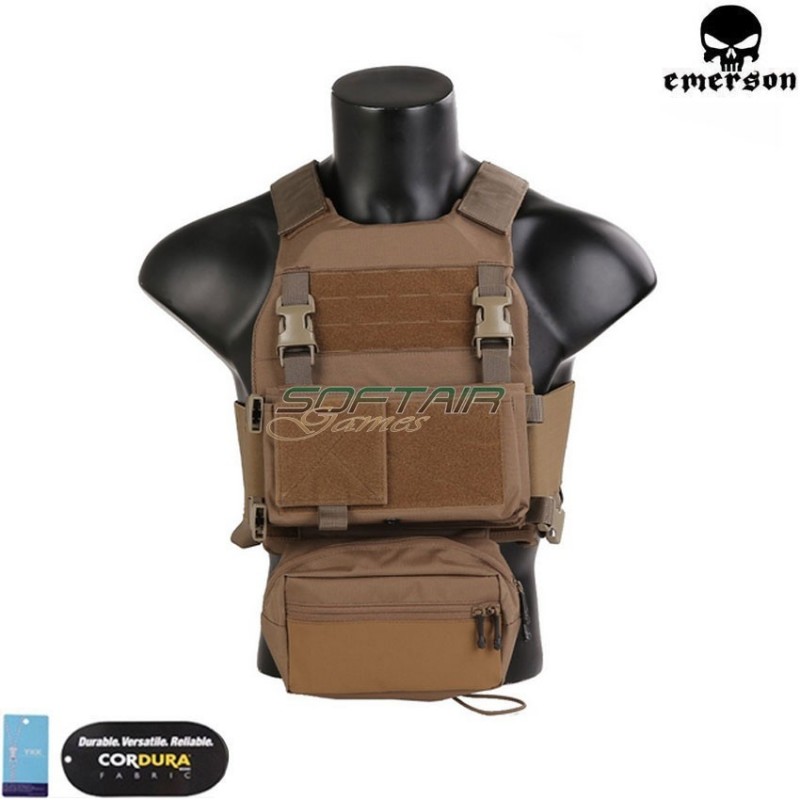Vest fcs style coyote brown c/mk chest rig set emerson (em7407cb)