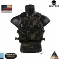 Vest fcs style multicam® black genuine usa c/mk chest rig set emerson (em7407mcbk)
