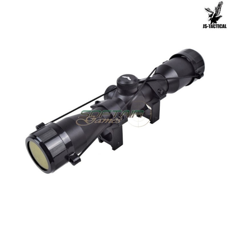 Compact scope zoom 4x lens 32mm black js tactical (js-4x32compact)