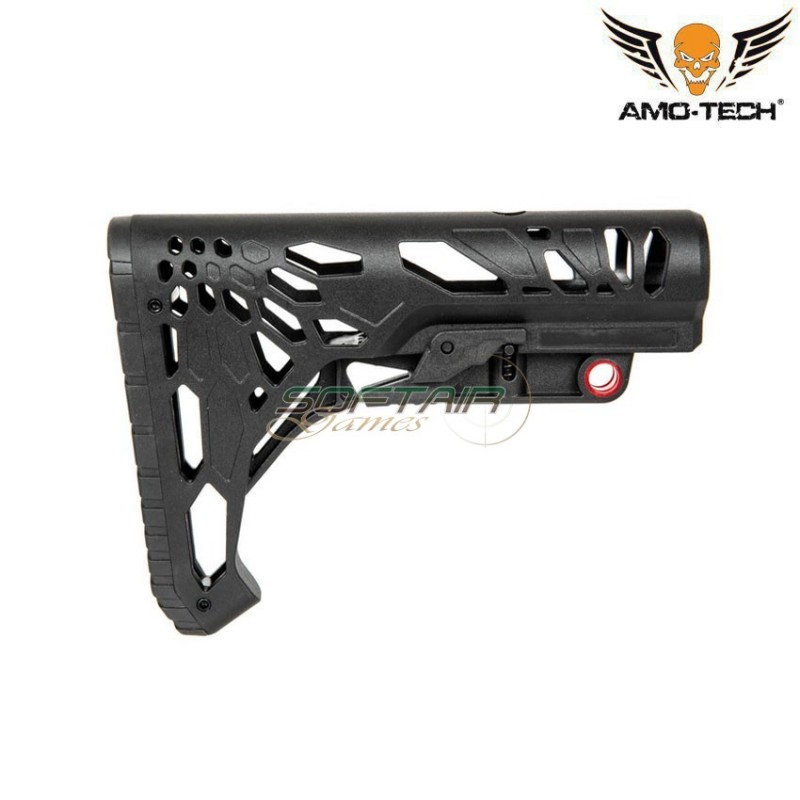 Skeletonized black stock for m4/m16 amo-tech® (amt-030109-bk)