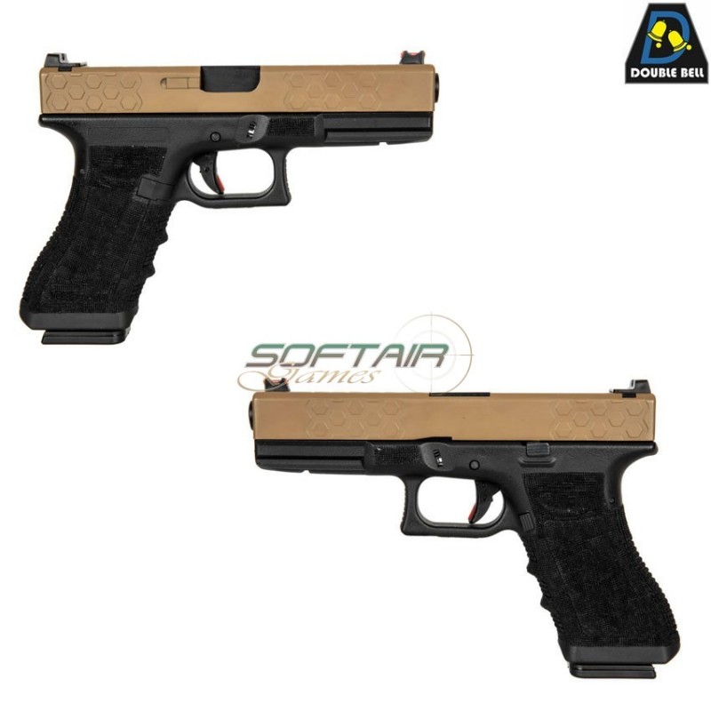 Pistola a CO2 mod.855 g17 style scarrellante two tone double bell (db-030583)