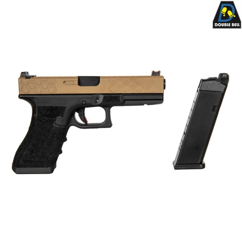 Pistola a CO2 mod.855 g17 style scarrellante two tone double bell (db-030583)