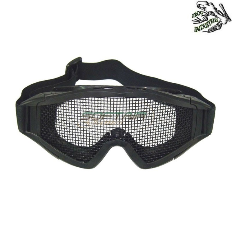 Maschera snow slim black con rete frog industries® (fi-6060-bk)