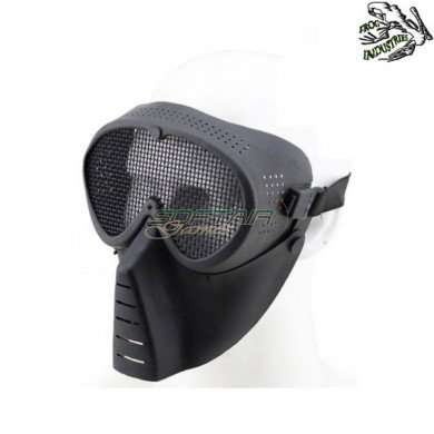 Maschera Viso Black Con Rete Metallica Frog Industries (fi-014-bk)