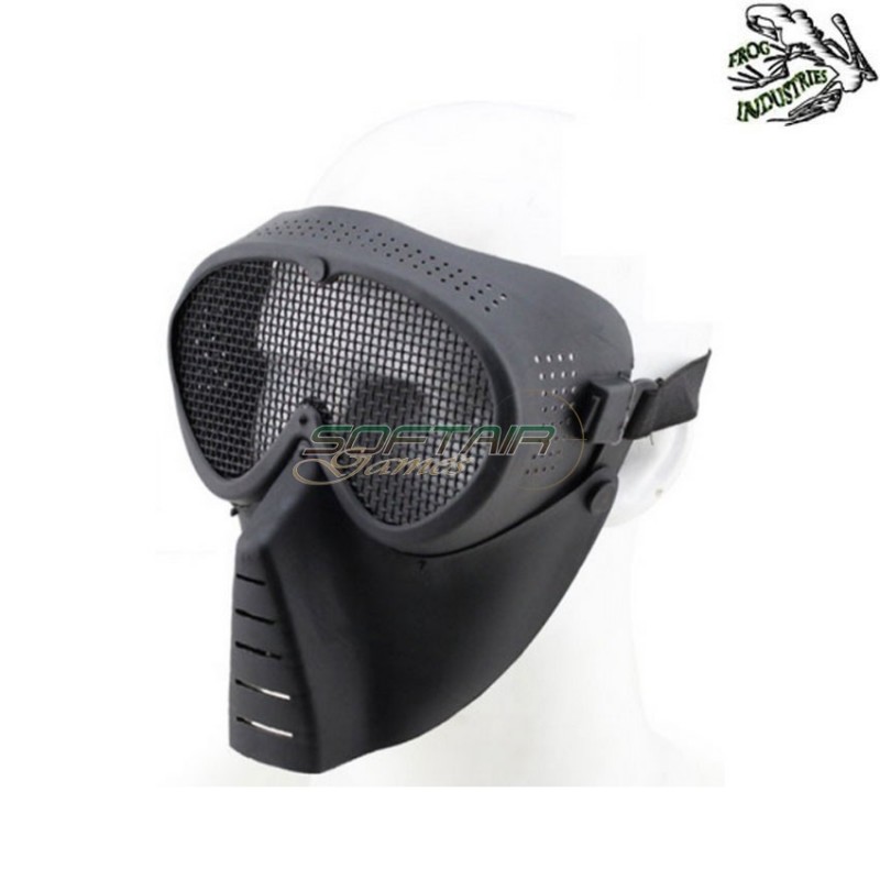 Maschera Viso Black Con Rete Metallica Frog Industries (fi-014-bk)