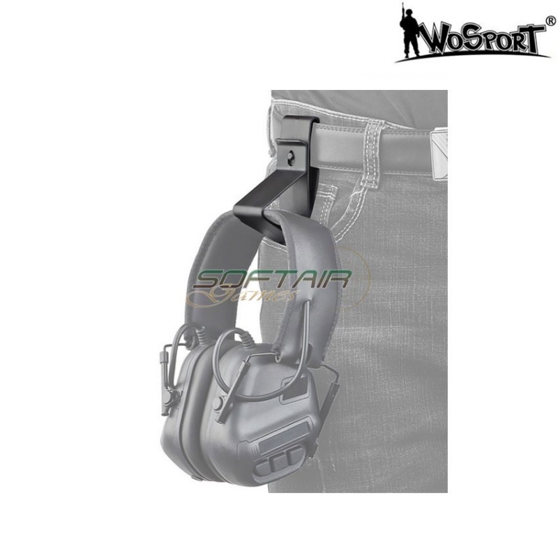 Headset holder for belt black wosport (wo-acc01b)