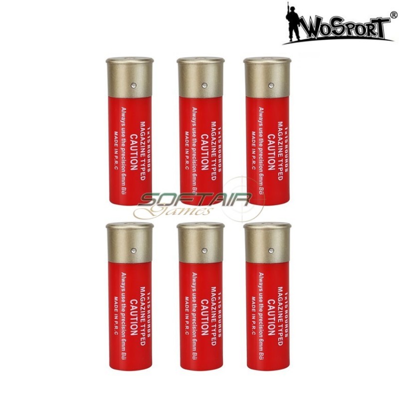 Set 6pcs cartridge 1x15 red wosport (wo-ex15red)