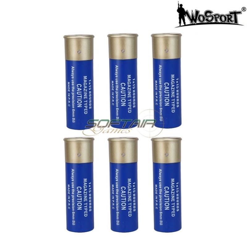 Set 6pcs cartridge 1x15 blue wosport (wo-ex15blu)