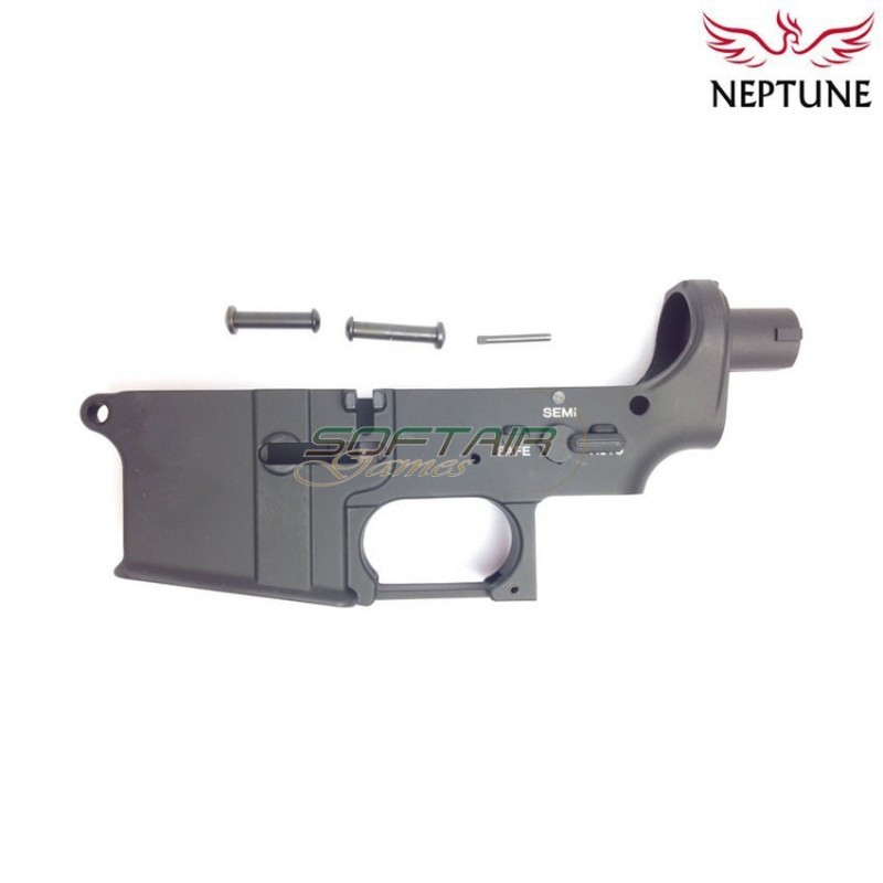Lower receiver m4 aeg black in metal standard type neptune (nte-001a-lower)