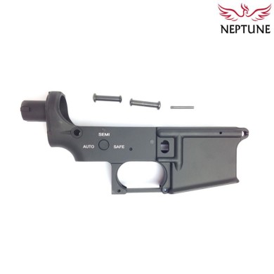 Lower receiver m4 aeg black in metallo standard type neptune (nte-001a-lower)