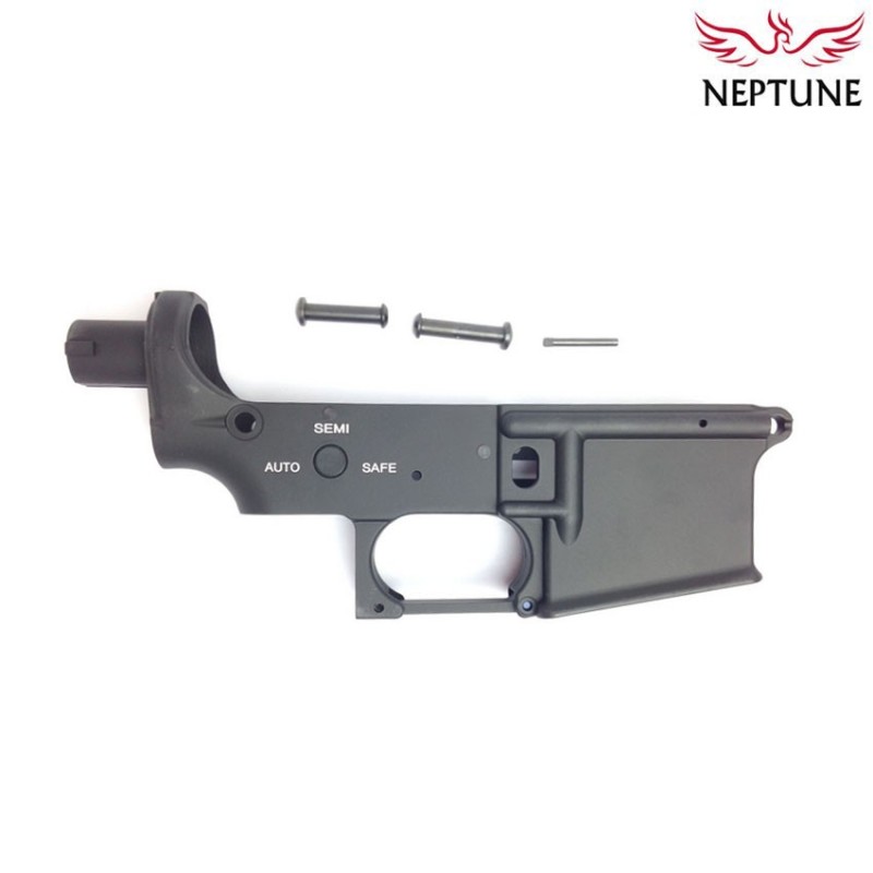 Lower receiver m4 aeg black in metallo standard type neptune (nte-001a-lower)