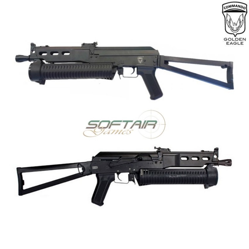 Electric Airsoft Gun Pp-19 Ak Bizon Black golden eagle (6835)