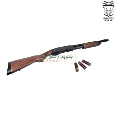 Gas shotgun m870 long full metal & real wood golden eagle (ge-m870lw)