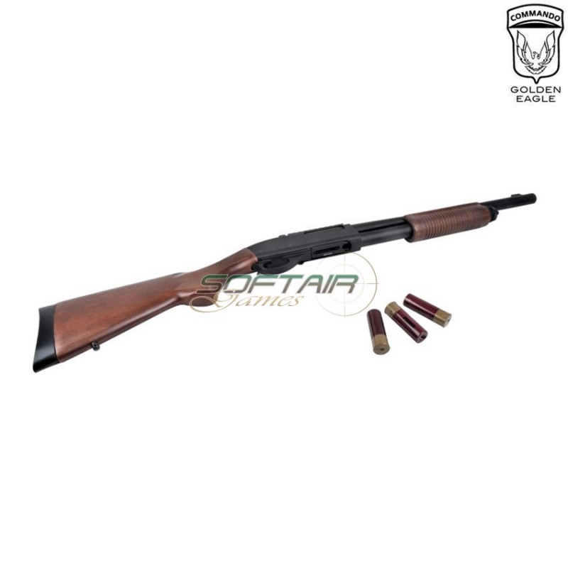 Fucile pompa a gas m870 long full metal & real wood golden eagle (ge-m870lw)