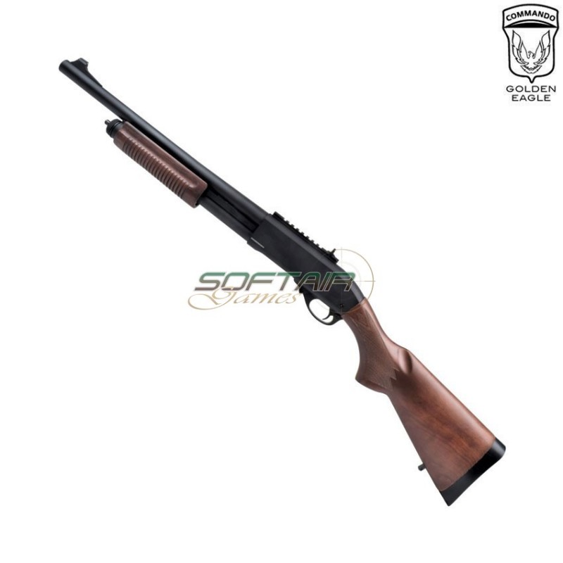 Fucile pompa a gas m870 long full metal & real wood golden eagle (ge-m870lw)