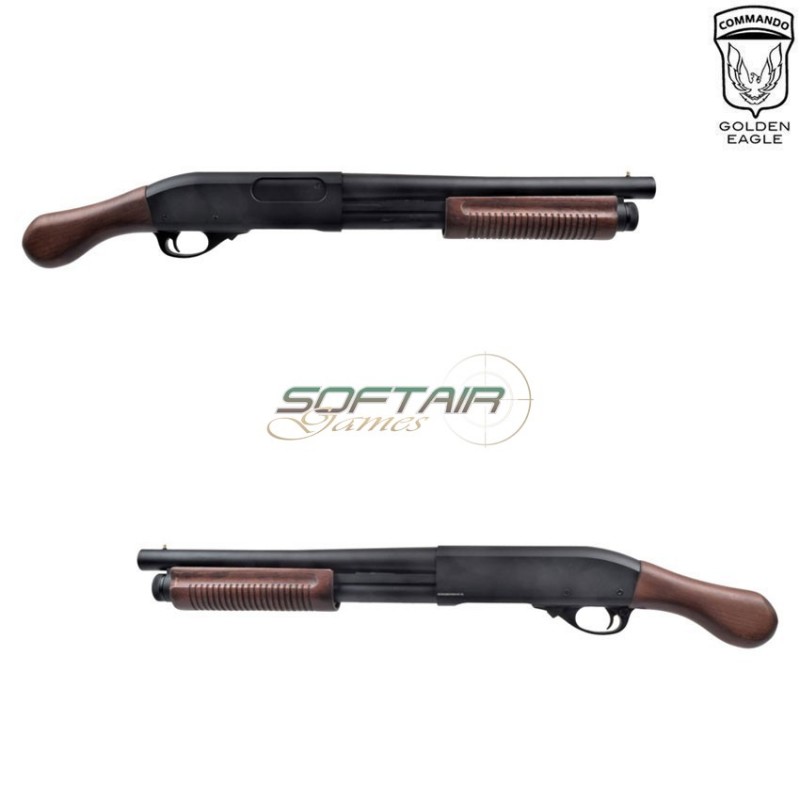 Fucile pompa a gas m870 short full metal & real wood golden eagle (ge-m870sw)