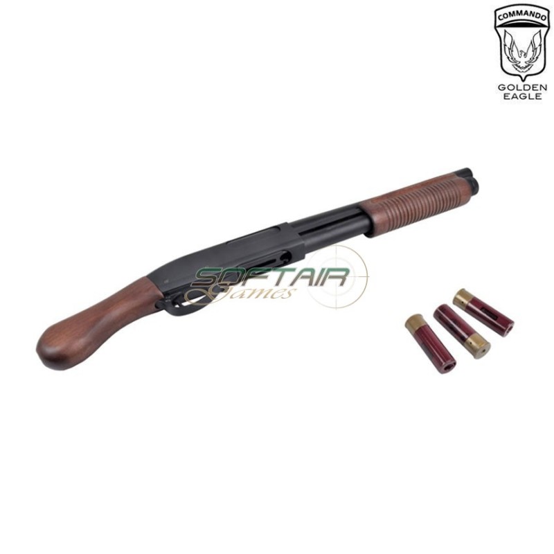 Fucile pompa a gas m870 short full metal & real wood golden eagle (ge-m870sw)
