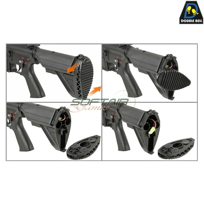Electric rifle HK416 type 801 carbine black full metal double bell (db-801-bk)