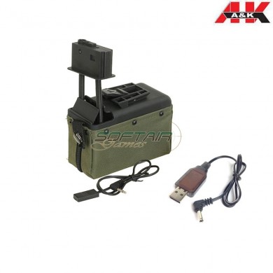 NEW Ver. Caricatore Elettrico Ranger Green 1500bb Per M249/mk46 A&k (aek-fbp2387/017602)