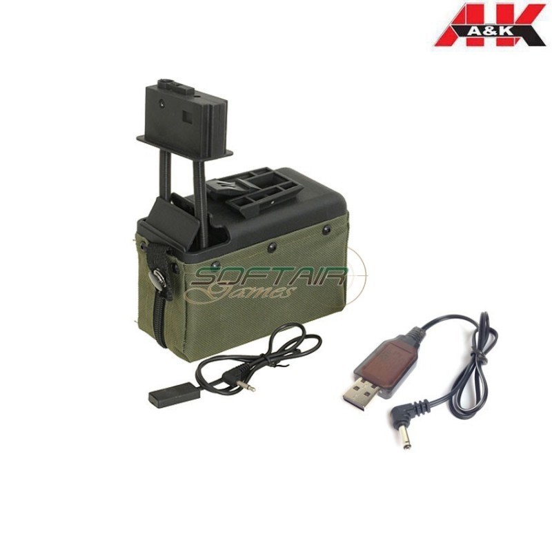 NEW Ver. Caricatore Elettrico Ranger Green 1500bb Per M249/mk46 A&k (aek-fbp2387/017602)