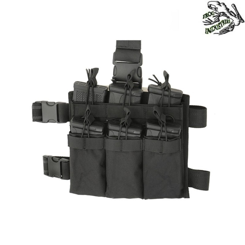 Cosciale drop leg panel m4 six-mag nero frog industries® (fi-m51613222-bk)