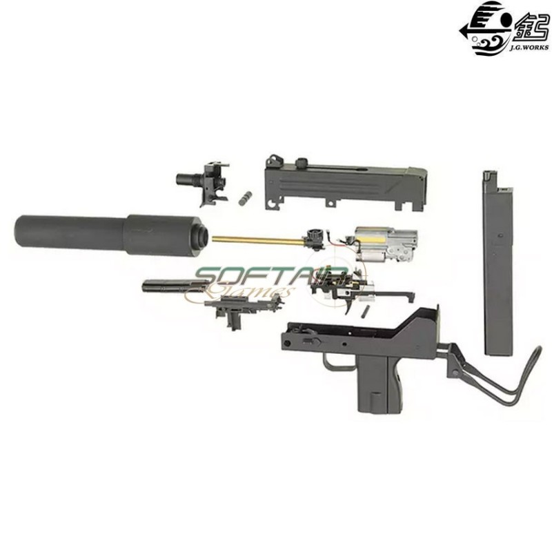 Submachine electric gun mac-10 smg full set black jing gong (jg-0452)