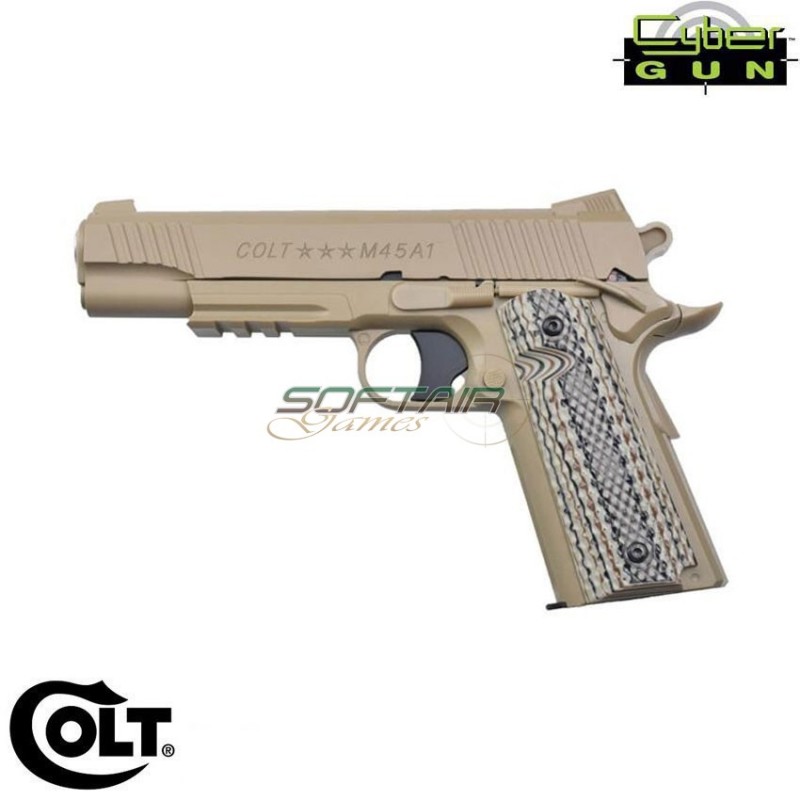 Pistola a CO2 1911 M45A1 tan canna fissa colt cybergun (180313)