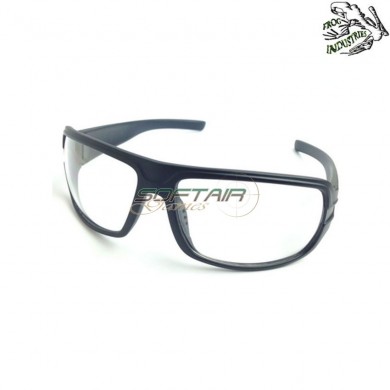 Shooting glasses black clear lens frog industries® (fi-3568-bk)