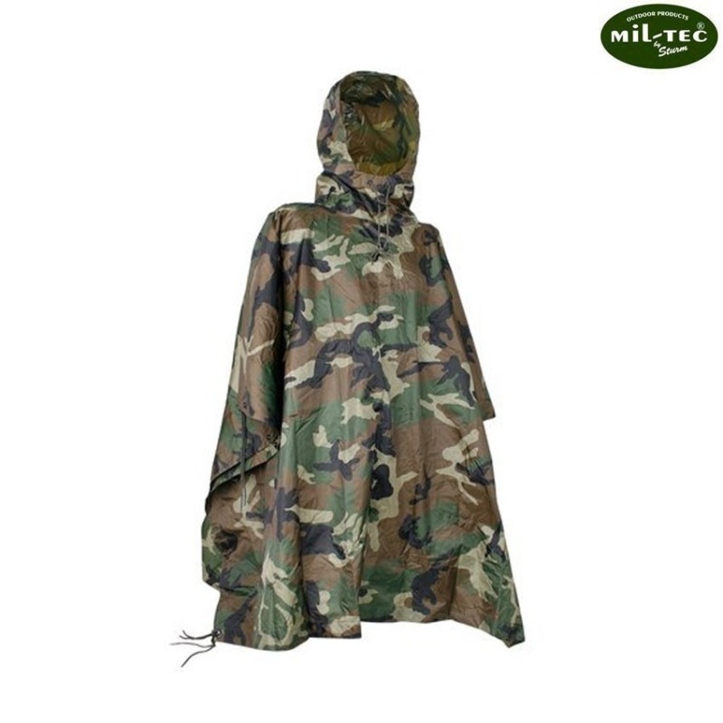 Waterproof Poncho woodland Mil-tec (10630020)