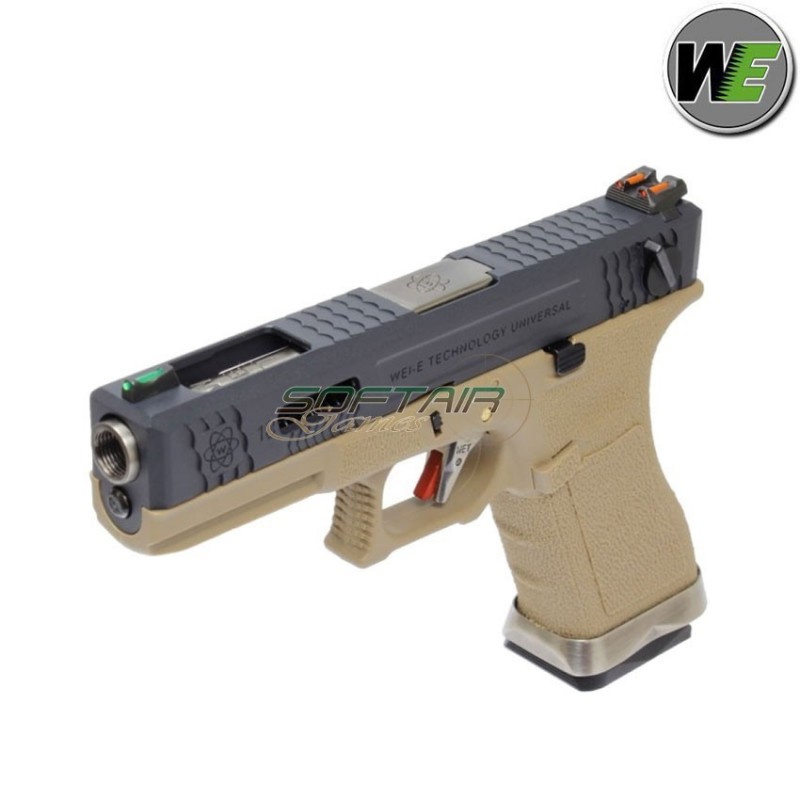 Gas Pistol G18 E Force Tan Blowback black/silver We (we-wg02wet-2)