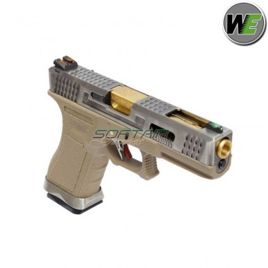 Gas Pistol G18 E Force Tan Blowback silver/gold We (we-wg02wet-4)